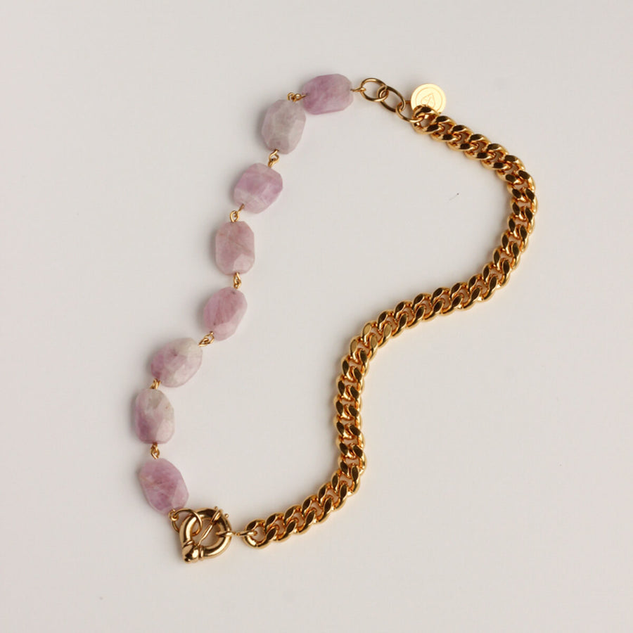 Chaîne SUZANNE et Perles Lilas