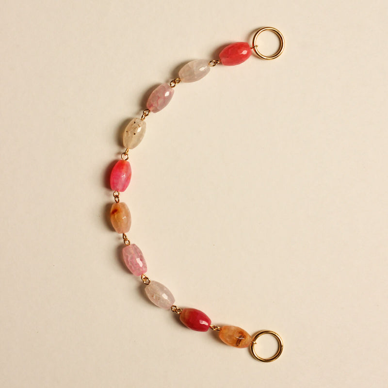 Perles N°28 - Agate Mini Olive Rose Facettée