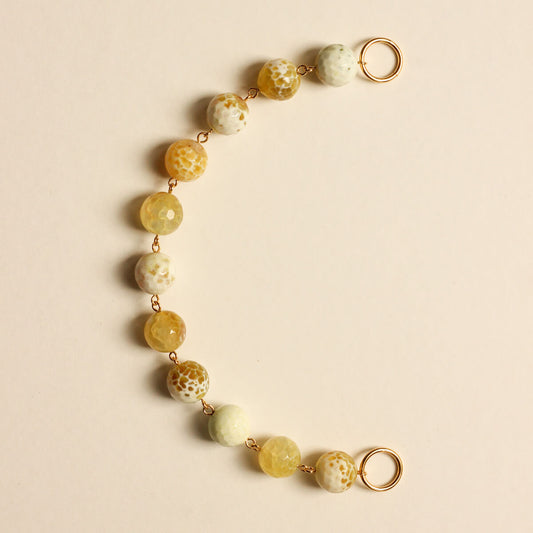 Perles N°33 - Agate Craquelé Jaune