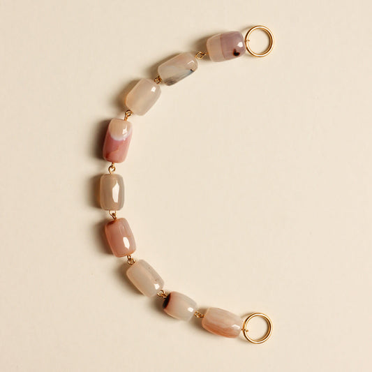 Perles N°35 - Agate Tube Rose Pale