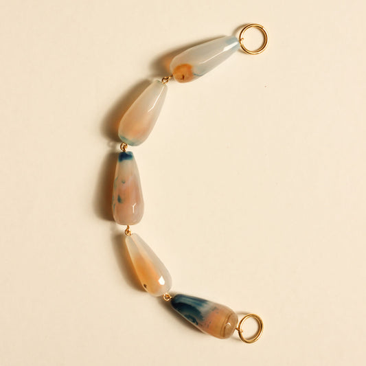 Perles N°42 - Agate Goutte Bleu Mer