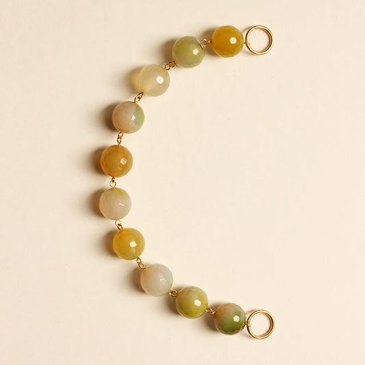 Perles N°39 - Agate Ronde facettée Jaune