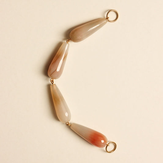 Perles N°49 - Agate Goutte Saumon Opale