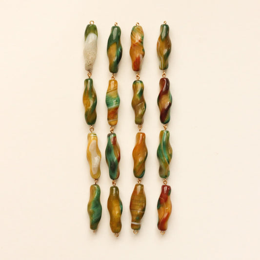 Perles N°41 - Agate Twist Arlequin