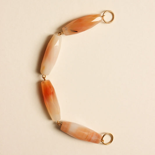 Perles N°44 - Agate grande Olive Saumon