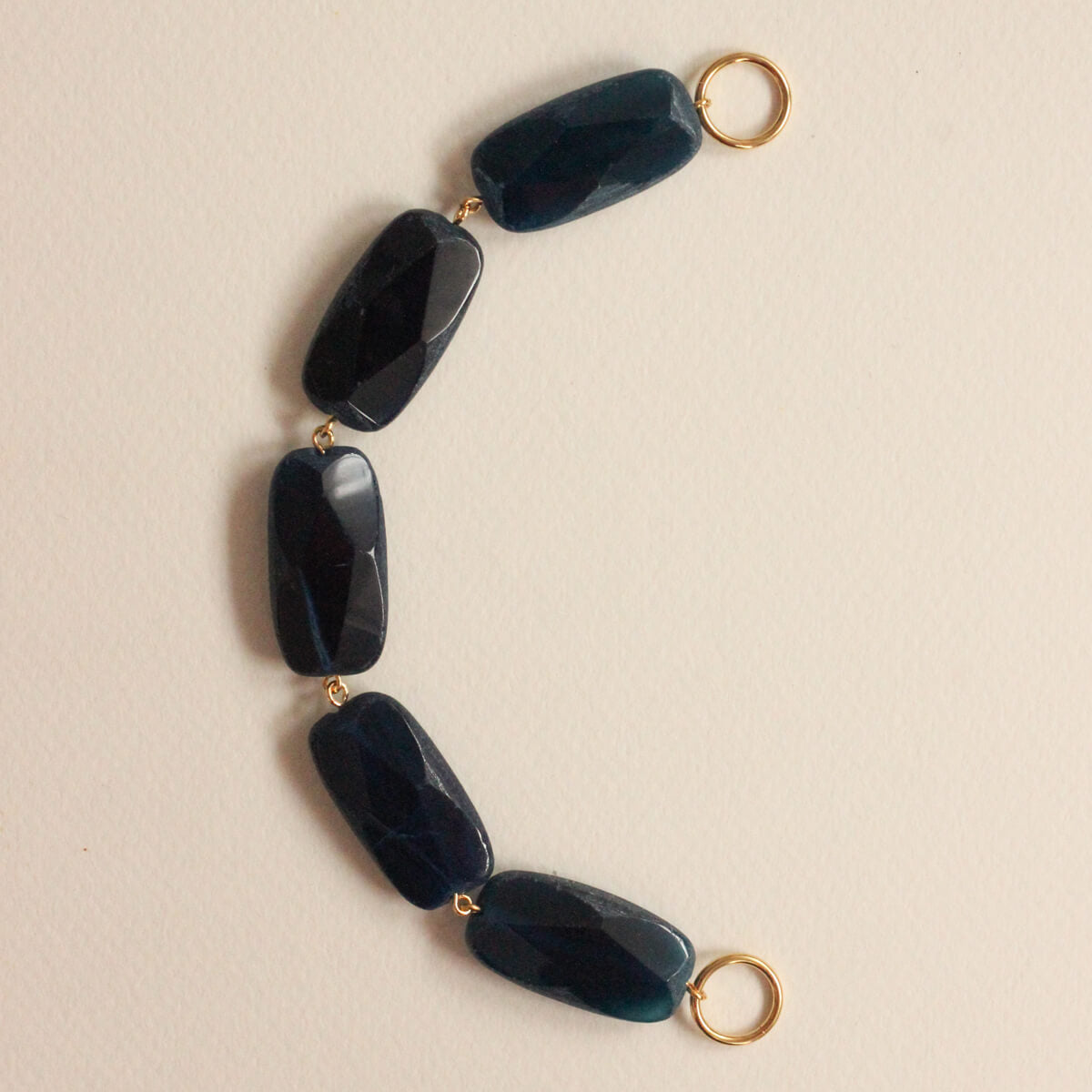 Perles - Agate Bleue rectangle