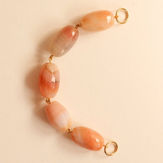 Perles N°4 - Agate Rose olive faceté