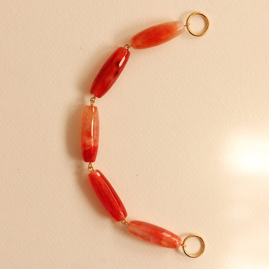 Perles N°20 - Agate tube Pastèque