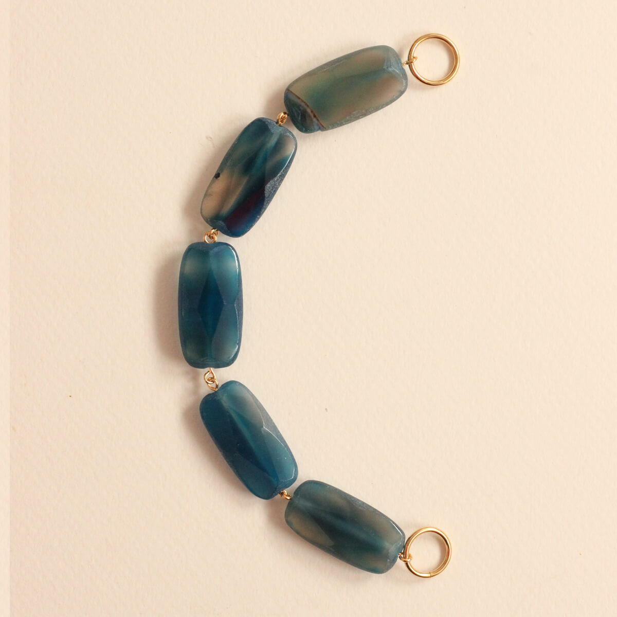 Perles - Agate Bleue rectangle