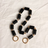 Perles MINI N°13 - Agate Noir Tube