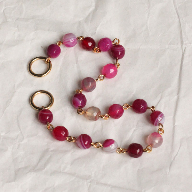Perles MINI N°6 - Agate Rose