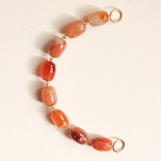 Perles N°23 - Agate Tonneau Corail
