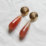 Boucles pendantes ARISTA - Agate Corail