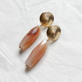 Boucles pendantes ARISTA - Agate Saumon