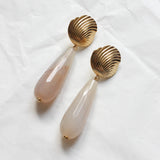 Boucles pendantes ARISTA - Agate Gris Rosé