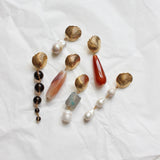 Boucles pendantes ARISTA - Agate Corail