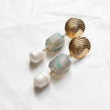 Boucles pendantes ARISTA - Agate Bleue