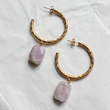 Créoles PAOLA - Perle Kunzite Lilas