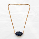 Collier fin -Agate Caillou Bleu XL