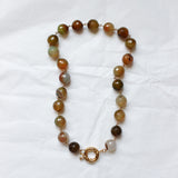 Collier Perles Agate Ronde Facettes