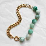 Composition GISELE + Perles Agate Turquoise Craquelé