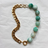 Composition GISELE + Perles Agate Turquoise Craquelé