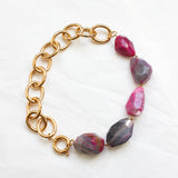 Composition HOLLY + Perles Agate Caillou rose XL