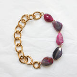Composition HOLLY + Perles Agate Caillou rose XL