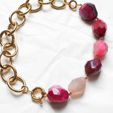 Composition HOLLY + Perles Agate Caillou rose XL