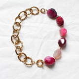 Composition HOLLY + Perles Agate Caillou rose XL