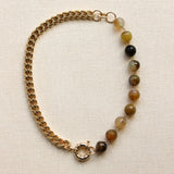 Composition SUZANNE + Perles Agate ronde Marrons