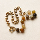Composition SUZANNE + Perles Agate ronde Marrons