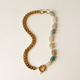 Composition SUZANNE + Perles Agate Tube Bleu