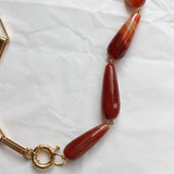 Composition YVONNE + Perles Agate Rouge Brique