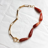 Composition YVONNE + Perles Agate Rouge Brique