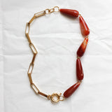 Composition YVONNE + Perles Agate Rouge Brique