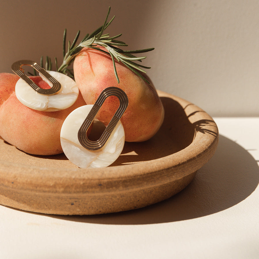 Boucles d'oreilles ERIN Corne Kaki