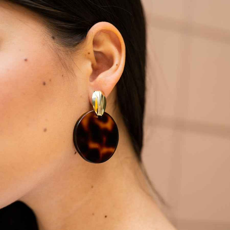 Boucles d'oreilles Loulou Ecailles Marrons
