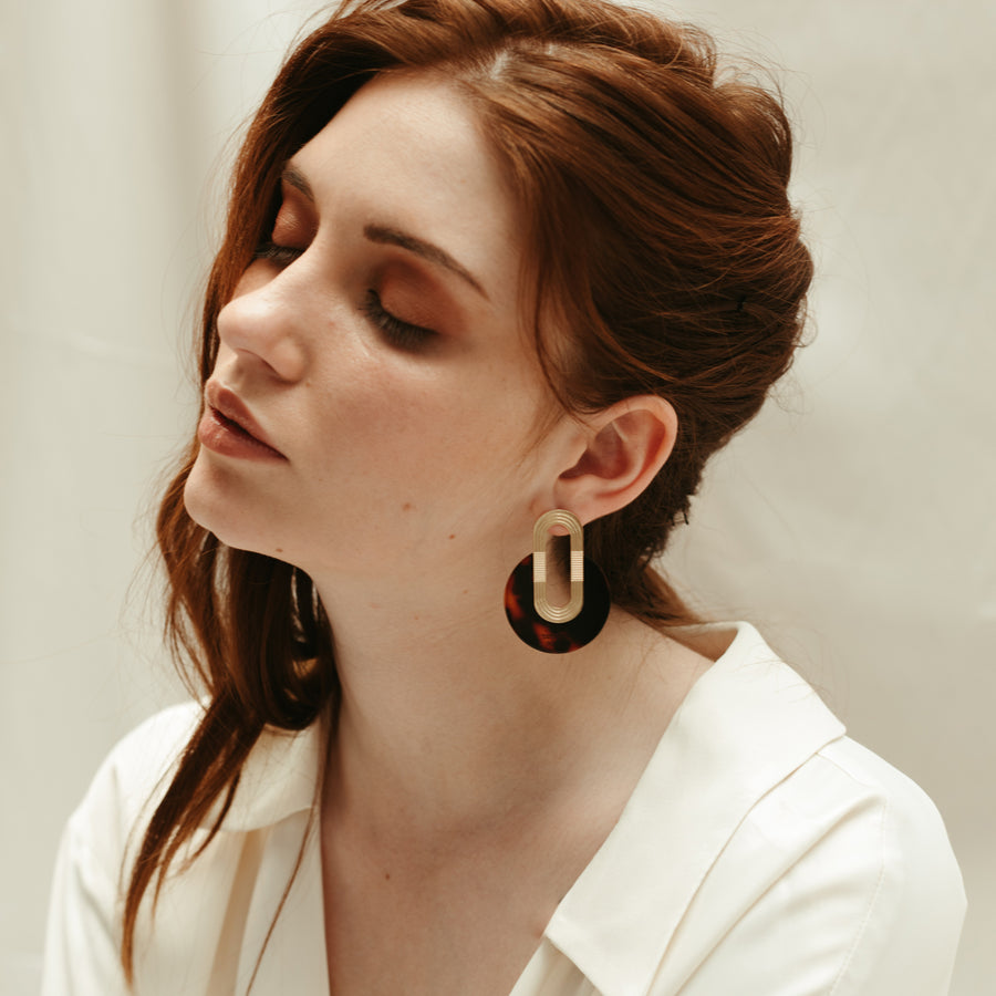Boucles d'oreilles ERIN Ecailles Marrons