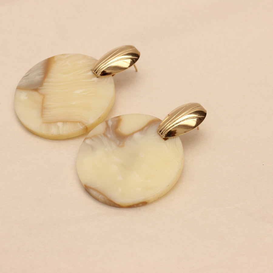 Boucles d'oreilles LOULOU Marbre Blanc