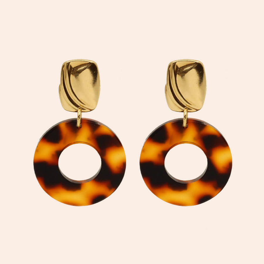 Boucles d'oreilles Lucy Ecailles Marrons