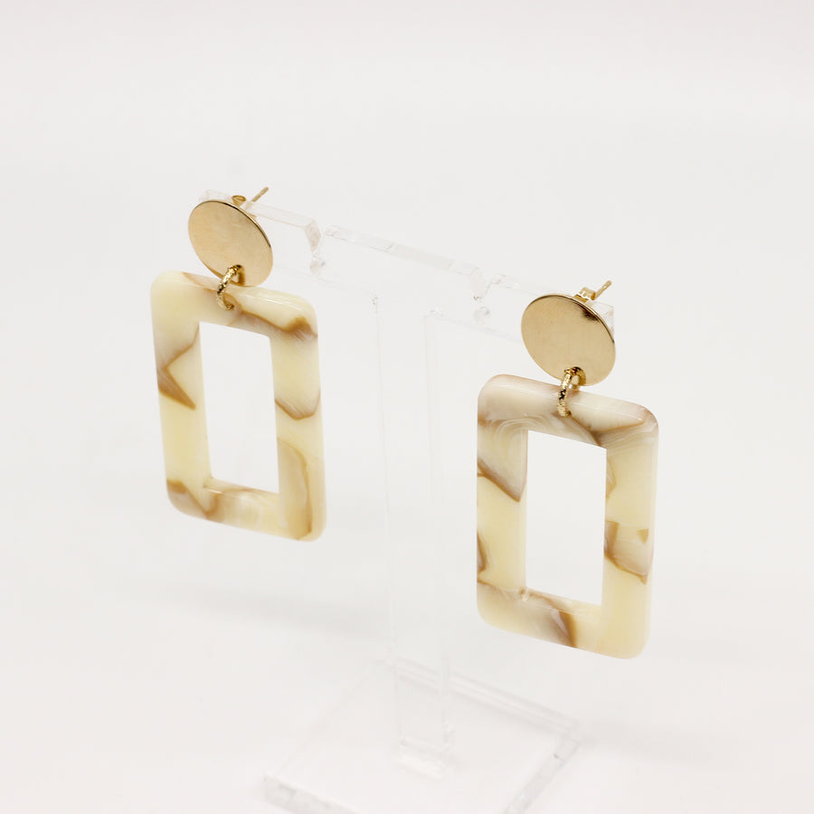 Boucles d'oreilles MACY Marbre Blanc