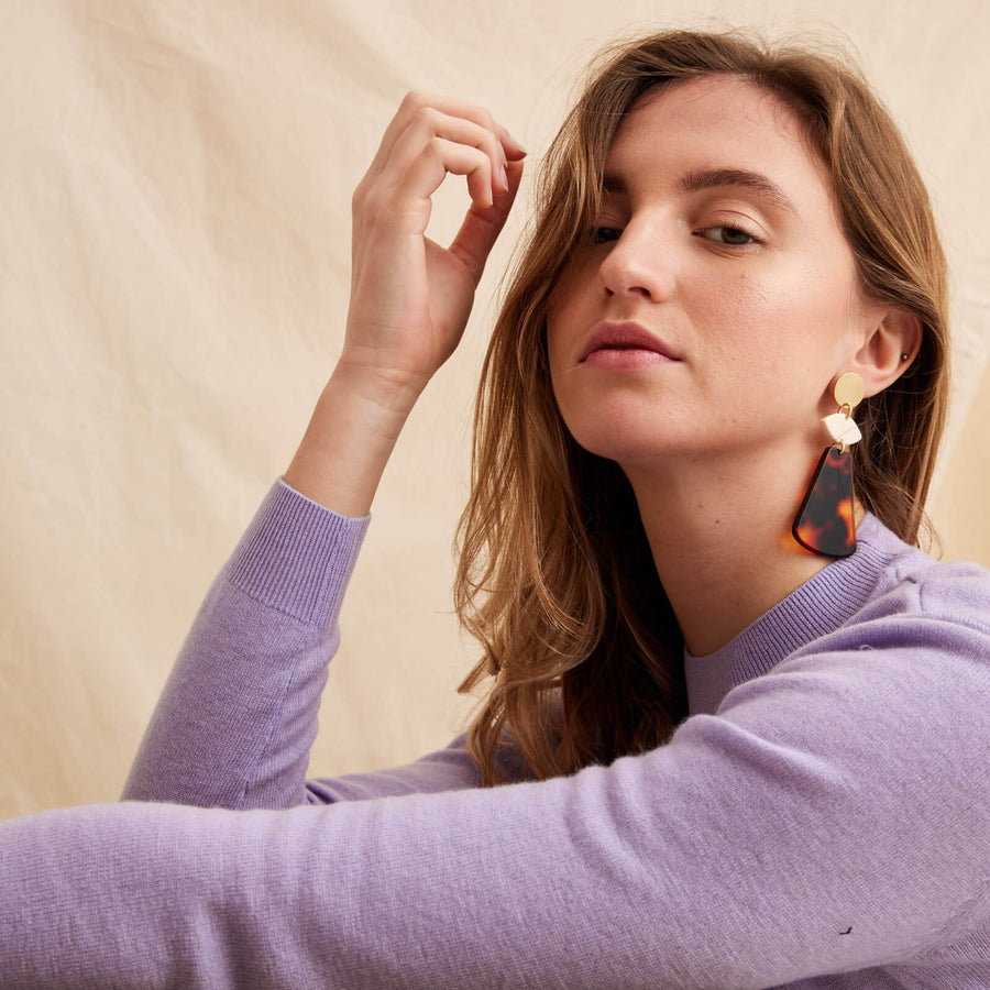 Boucles d'oreilles ZOLA Ecailles Marrons