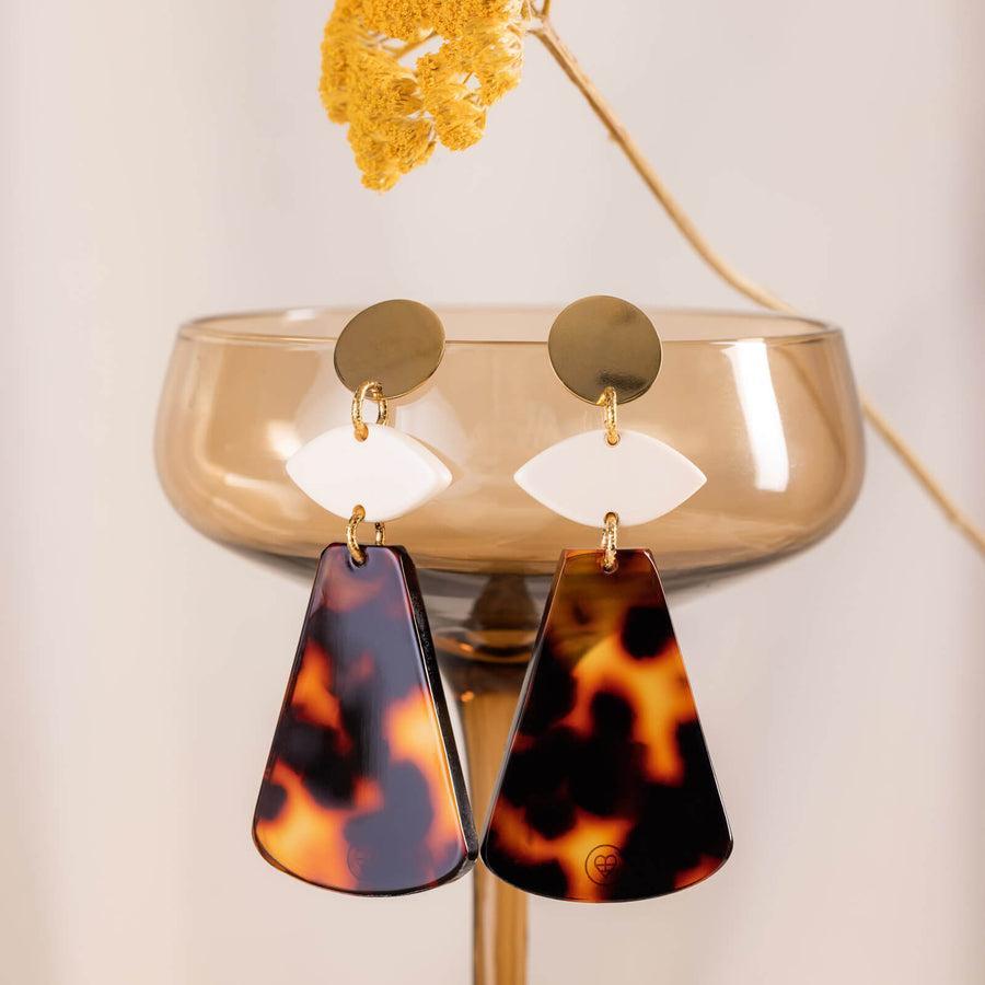Boucles d'oreilles ZOLA Ecailles Marrons